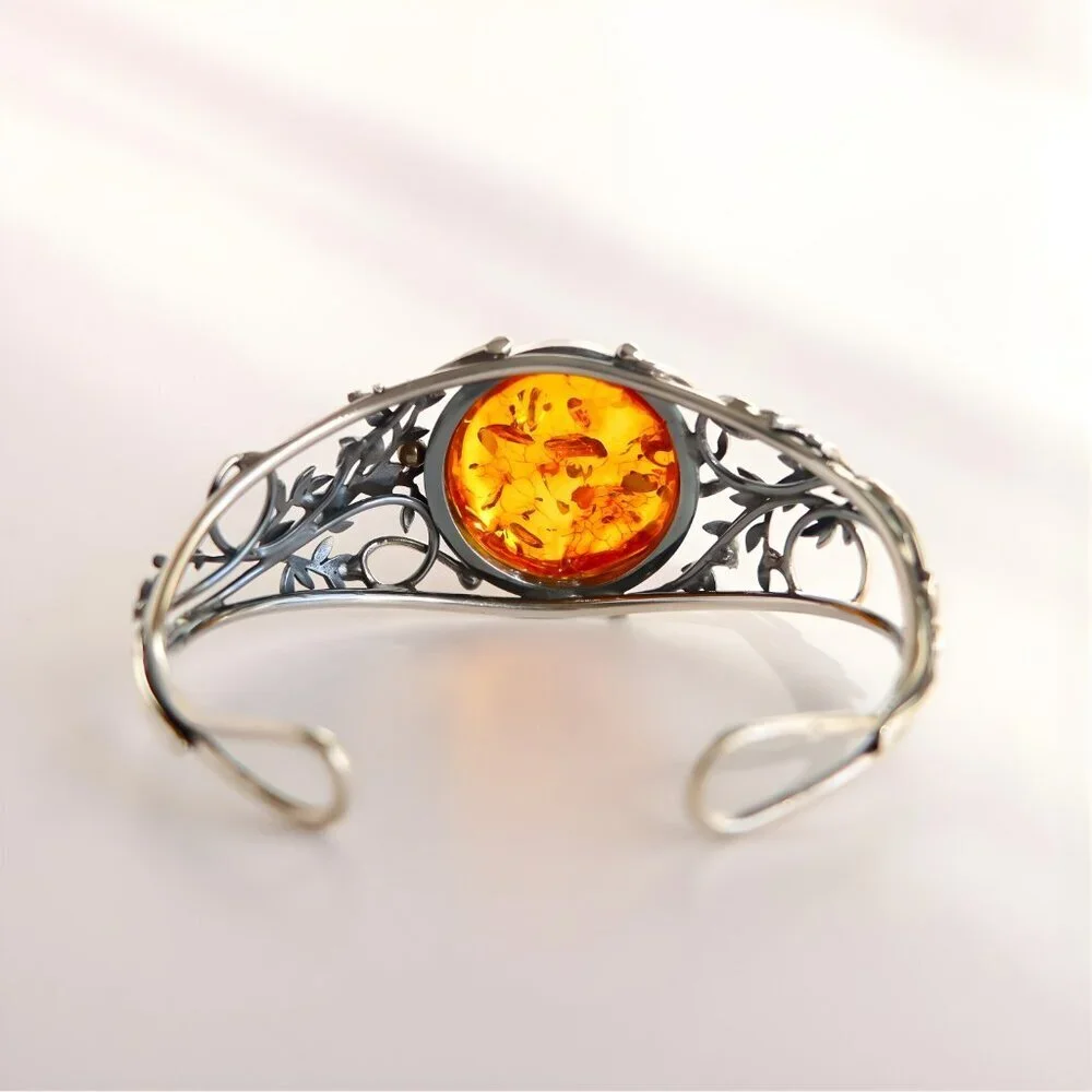 Baltic Amber Sterling Silver Bracelet - Picture 10 of 10